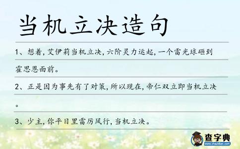 當機立決造句