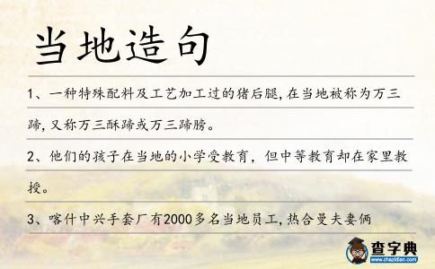 當地造句