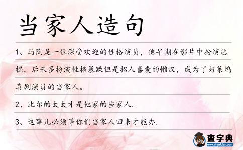 當家人造句