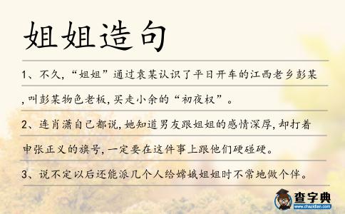姐姐造句