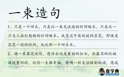 一束造句