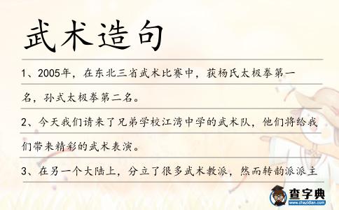武術造句