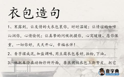 衣包造句