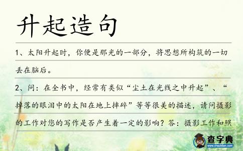 升起造句