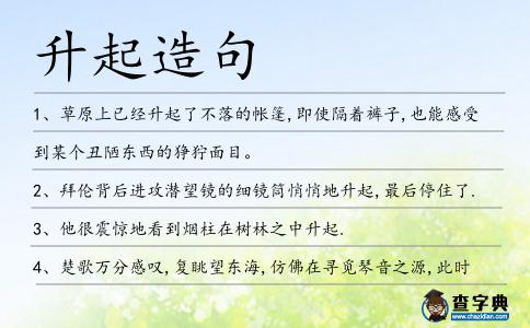升起造句