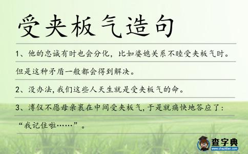 受夾板氣造句