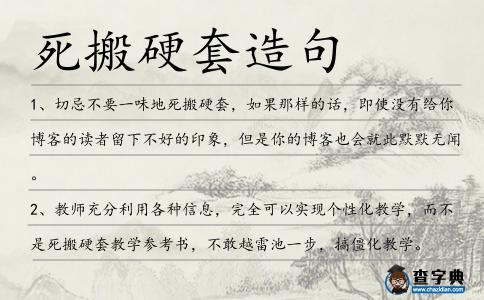 死搬硬套造句