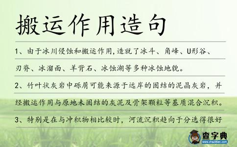 搬運(yùn)作用造句