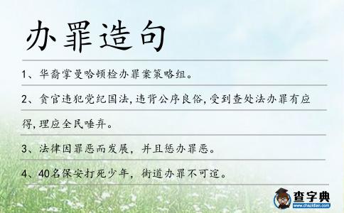 辦罪造句