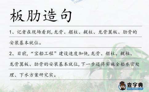 板肋造句