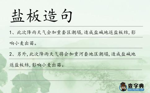 鹽板造句