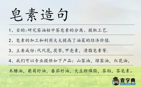 皂素造句