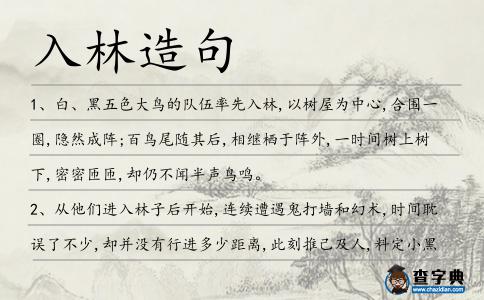 入林造句