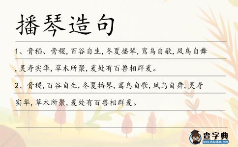 播琴造句