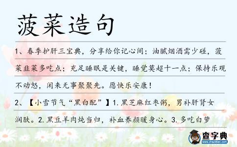 菠菜造句