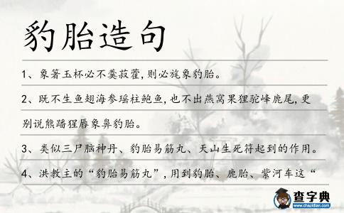 豹胎造句