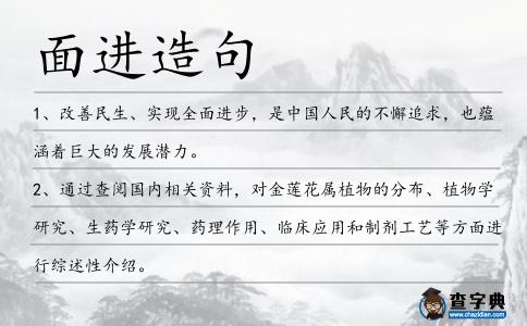 面進(jìn)造句