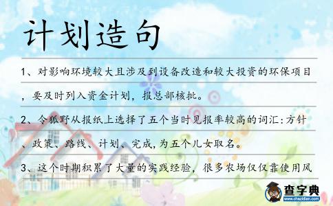 計(jì)劃造句