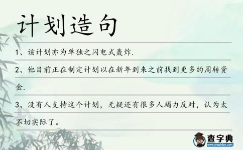 計劃造句