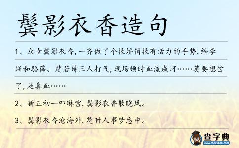 鬢影衣香造句