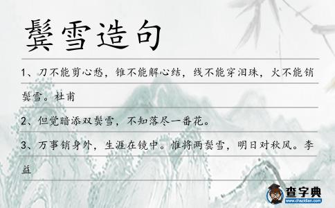 鬢雪造句