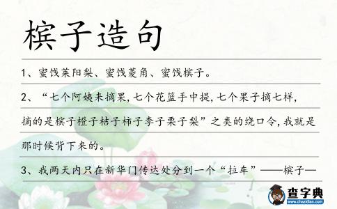 檳子造句