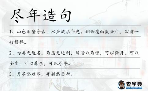 盡年造句