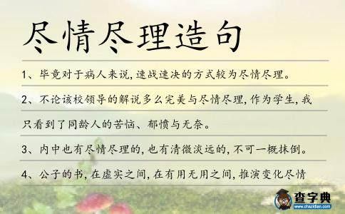 盡情盡理造句