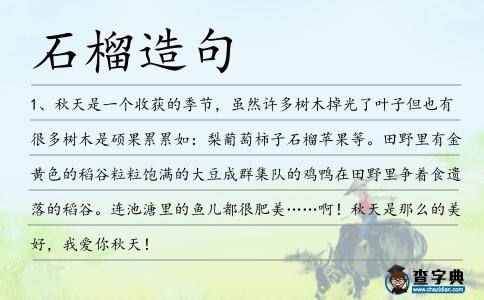 石榴造句