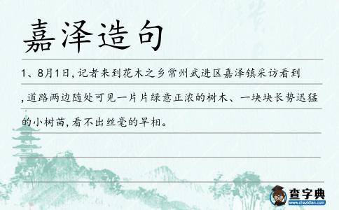 嘉澤造句