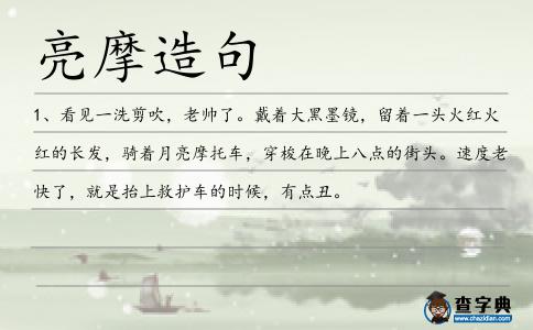 亮摩造句