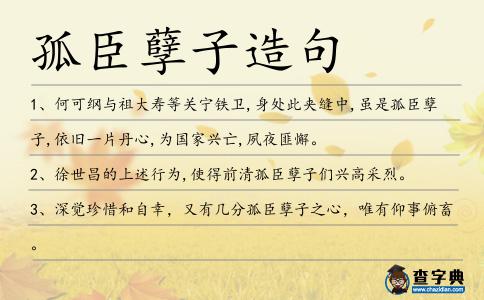 孤臣孽子造句
