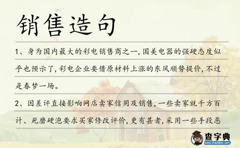 銷售造句