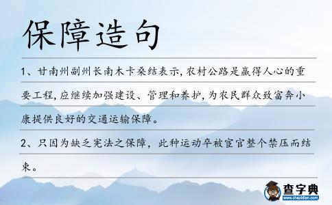 保障造句