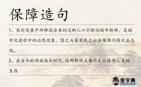 保障造句