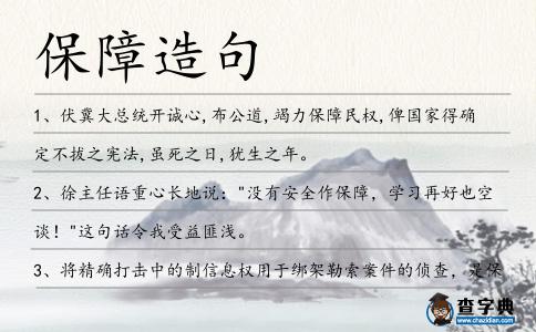 保障造句