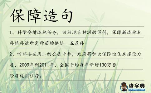 保障造句