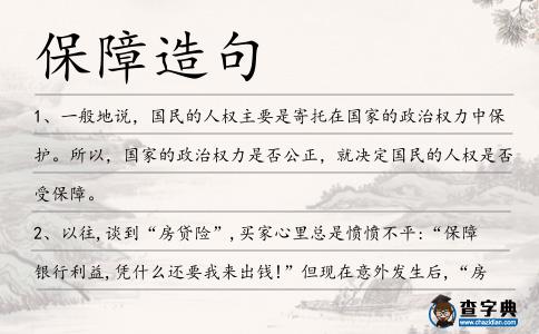 保障造句