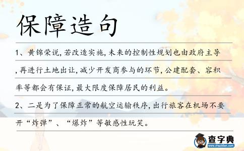 保障造句