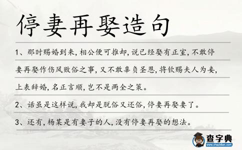 停妻再娶造句