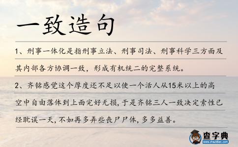 一致造句