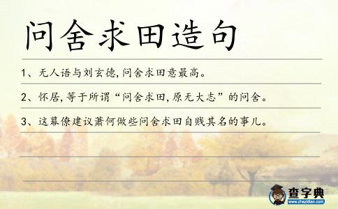 問舍求田造句