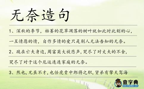 無奈造句