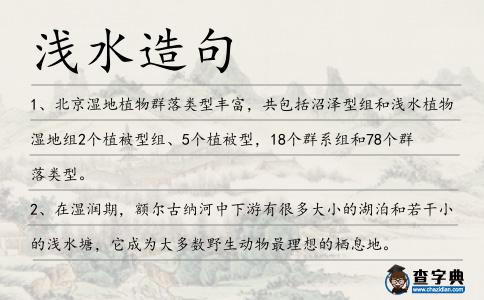 淺水造句