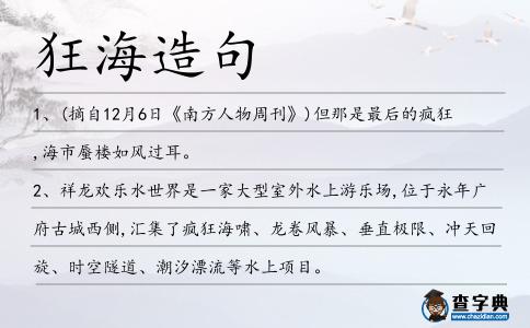 狂海造句