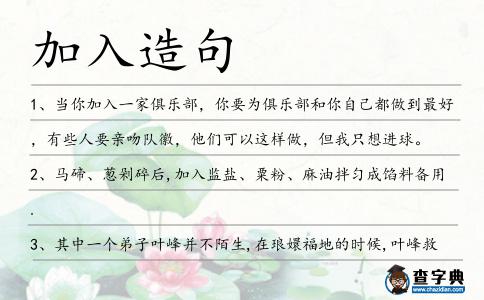 加入造句
