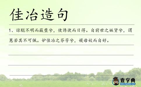佳冶造句