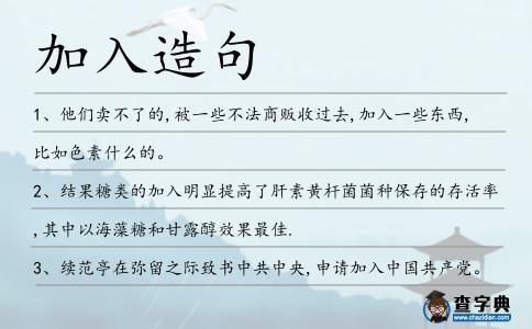 加入造句