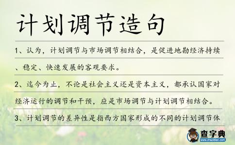 計劃調節造句
