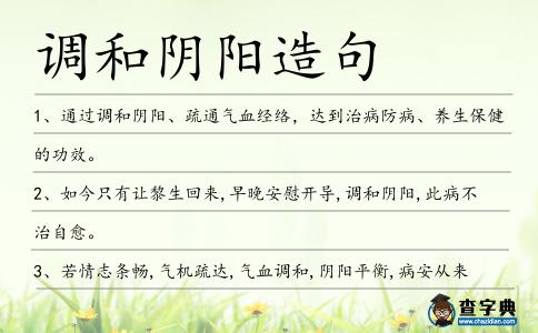 調(diào)和陰陽(yáng)造句